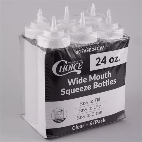 Wide Mouth Squeeze Bottles 24 Oz 6pack