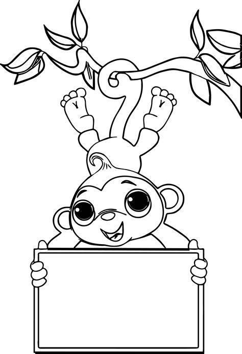 Coloring Pages Of Cute Baby Monkeys At Free