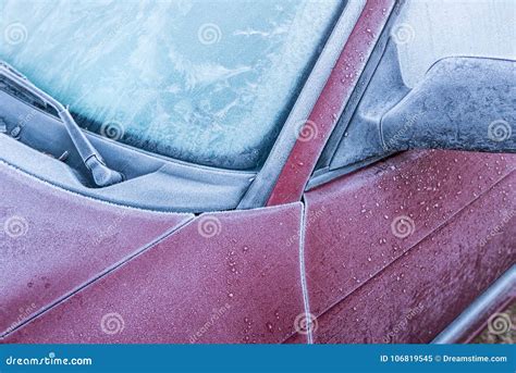 A Car Covered In Frost And Ice Stock Image Image Of Look Driving