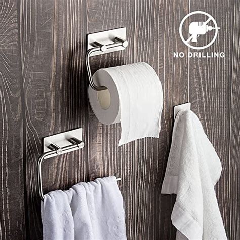 Bathroom Accessory Set Towel Rail Toilet Roll Holder Hooks Sets Of 3