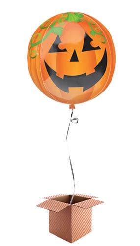 Halloween Pumpkin Orbz Foil Balloon Inflated Balloon In A Box Partyrama