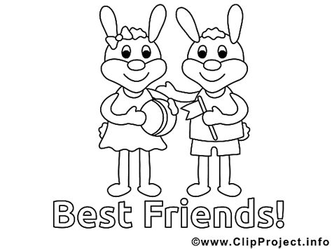 Amitié clipart – Maternelle dessins à colorier - Maternelle coloriages