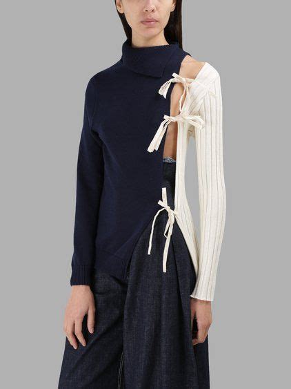 Jacquemus Womens Navy Patchwork Sweater Modesens Jacquemus