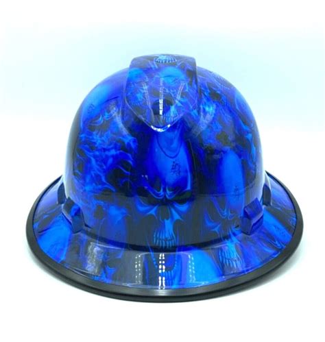 Bad Ass Wide Brim Hard Hat Hydro Dipped Candy Blue Ice Devils Etsy