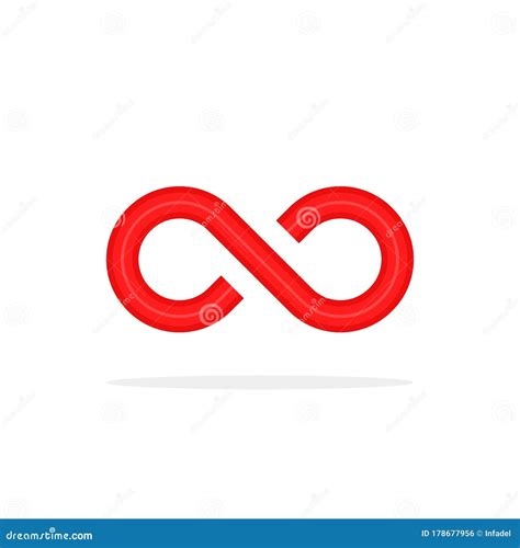 Red Unlimited Icon Like Infinity Logo Stock Vector Illustration Of