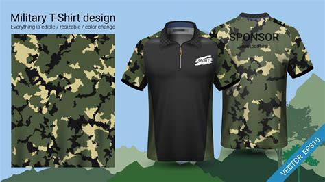 Military Polo T Shirt Design With Camouflage Print Clothes 556452