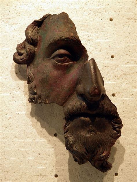 Fragment Of A Bronze Portrait Of Marcus Aurelius Probably Belonging To