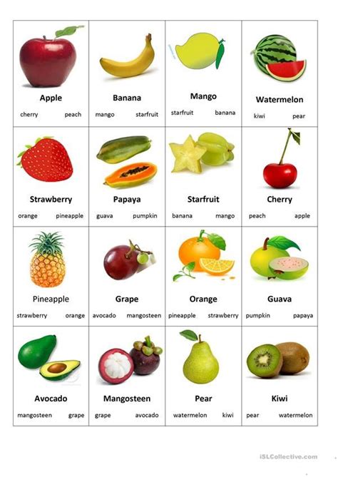 fruits fruit food lessons learning english  kids