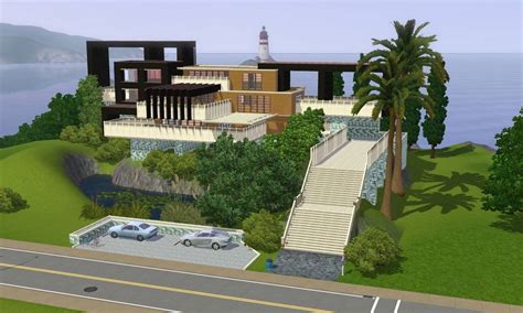 Sims Modern Hillside Home Ramborocky Deviantart - House Plans | #179057