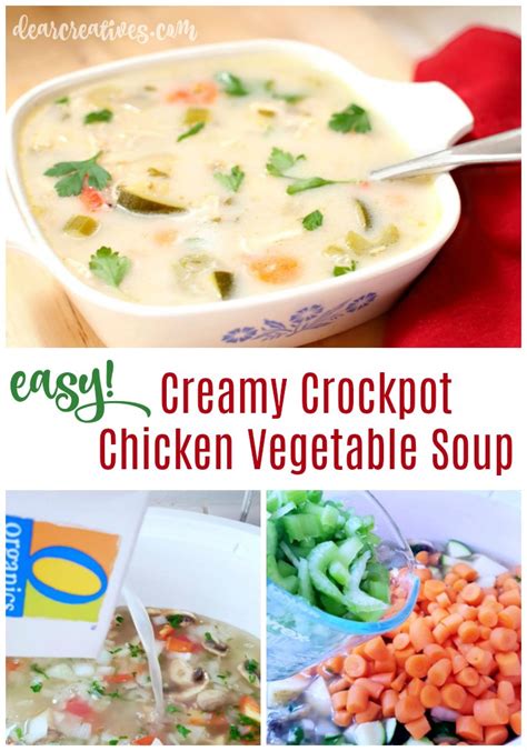 Added noodles at the end. Creamy Crockpot Chicken Vegetable Soup is Healthy and ...