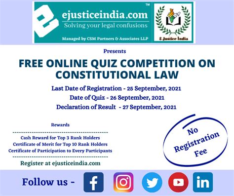 Quiz Competition Constitutional Law Quiz Competition By E Justice