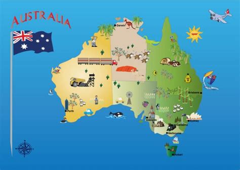 Australian Map Flag And Country Facts