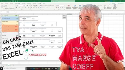 CALCULER RAPIDEMENT TTC HT TVA MARGE COEFFICIENT SUR EXCEL