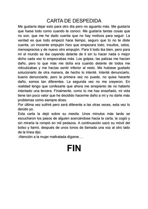 Carta De Despedida Del Trabajo