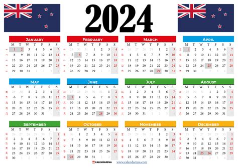 Calendar 2024 Nz With Holidays And Festivals By Calendarena Dec