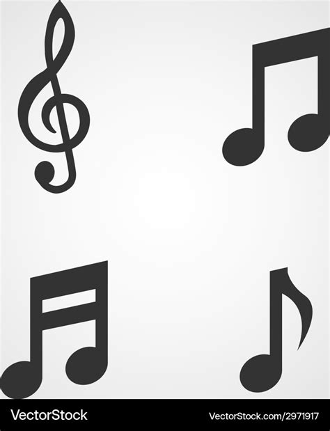 Music Notes Icons Set Flat Design Royalty Free Vector Image