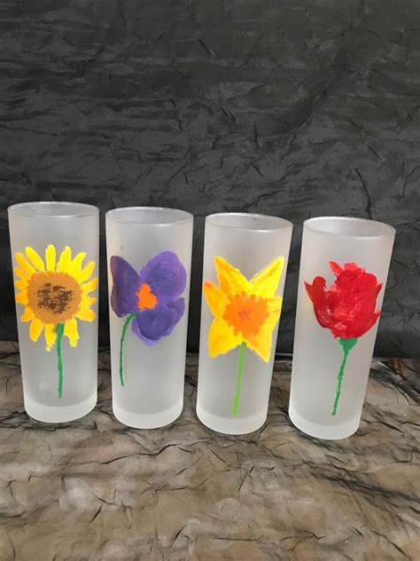 Mid-century Frosted Glasses / Dartington Floral Tumblers / - Etsy