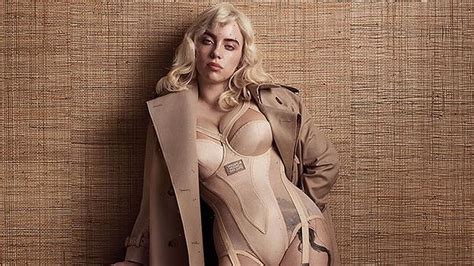 Billie Eilish Rocks Burberry Lingerie And Trench Coat On Glam Cover Of