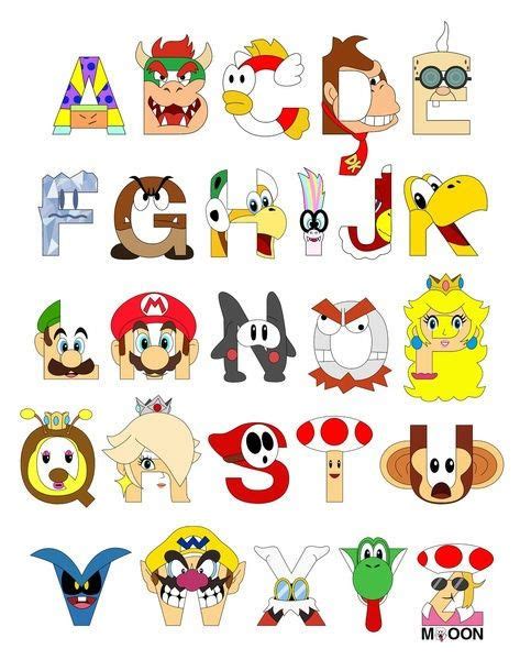 Super Mario Characters As Alphabet Letters Letras De Mario Bros