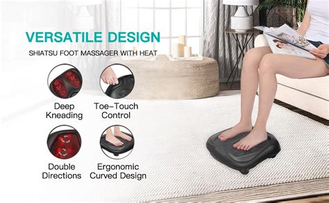 Nekteck Foot Massager Machine Shiatsu Heated Electric Kneading Foot Massager With 6 Massage