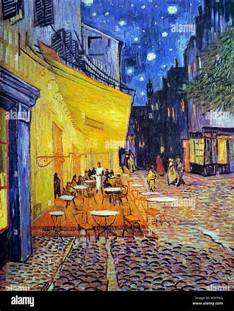 Painting titled Café Terrace at Night by Vincent Van Gogh 1853 1890