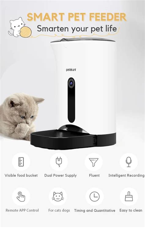 Petwant Smart Automatic Dog Cat Feeder Wifi Mobile Phone Remote Control