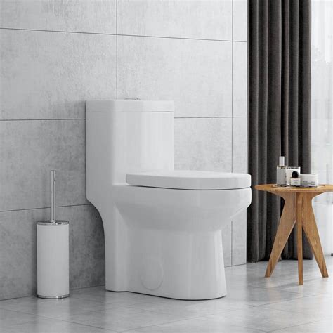 Horow 1 Piece 11 Gpf16 Gpf Dual Flush Round Toilet In White With
