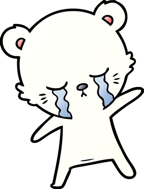 Sad Little Polar Bear Cartoon 12370155 Vector Art At Vecteezy