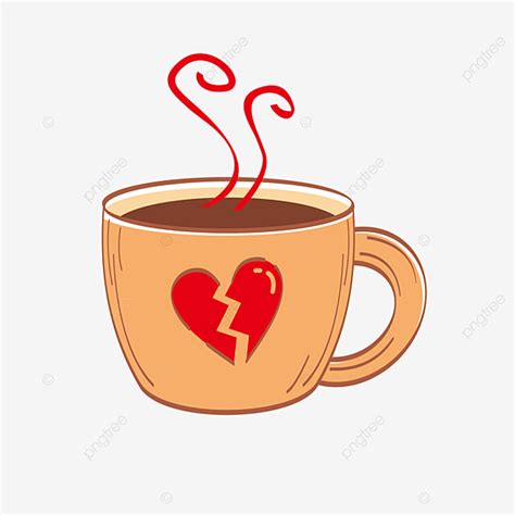 Download Coffee With Break Heart Image On The Cup Vector ...