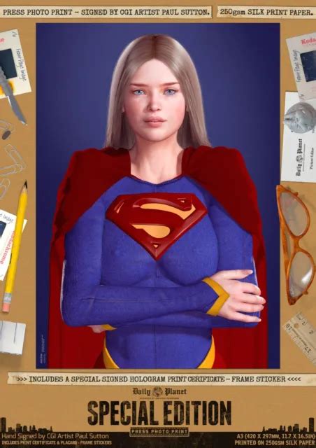 Supergirl Sexy Melissa Benoist Helen Slater Dc Comic Signed A3 Print