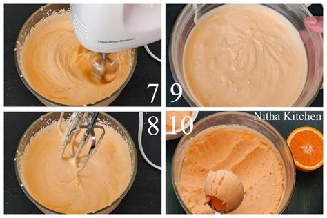 No Churn Eggless Orange Ice Cream Recipe Nitha Kitchen