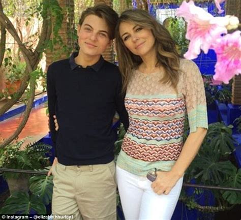 Elizabeth Hurley Shares Adorable Snap With Son Damien For His 14th
