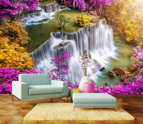 3d Forest Waterfall G4606 Wallpaper Wall Murals Removable Self Adhesive