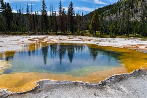 One Of The Many Scenic Landscapes Of Yellowstone National Park Stock
