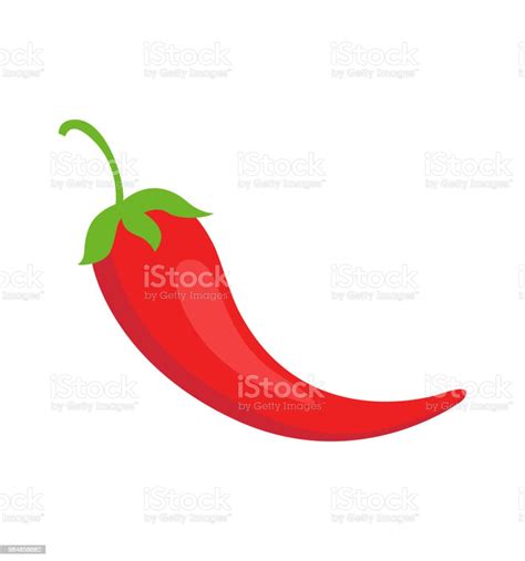Mexican Chili Pepper Red Flat Icon Vector Illustration Isolated On
