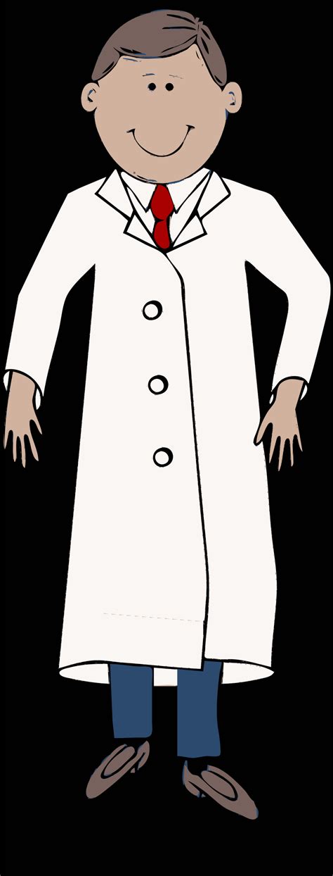 Clipart Lab Coat Worn By Scientist With Red Tie