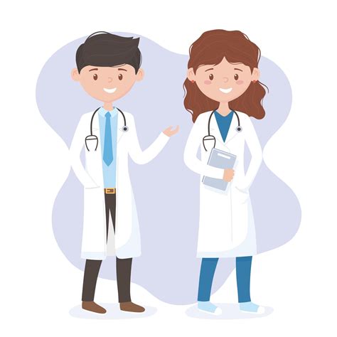 Female And Male Physician With Uniform And Stethoscope Medical Staff Professional Practitioner