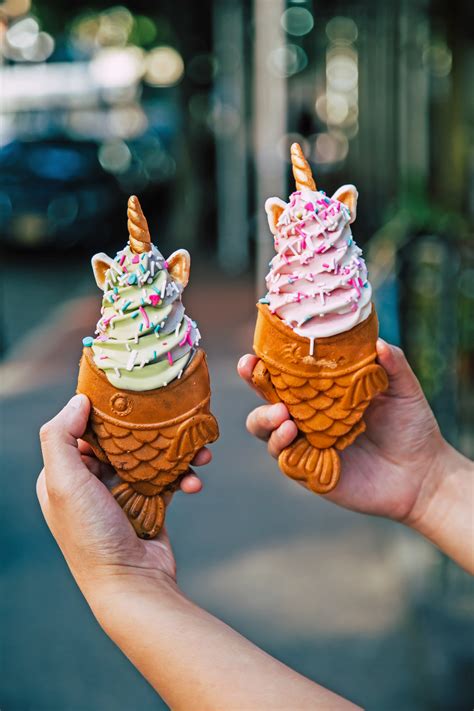 Review Taiyakis Fish Shaped Ice Cream Cones — Taiyaki Nyc Food