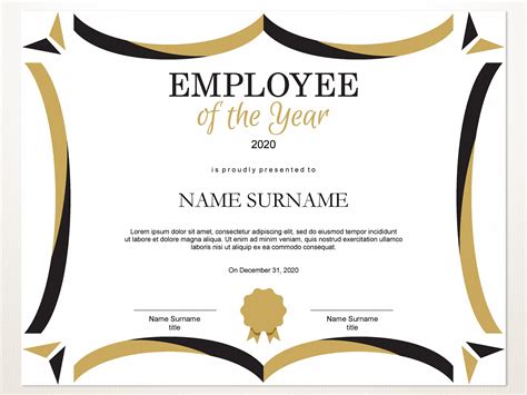 Employee Of The Year Editable Template Editable Award Employee Etsy