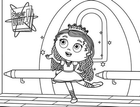 Make a coloring book with presto princess pea for one click. Princess Pea Is Dancing In Superwhy Coloring Page ...