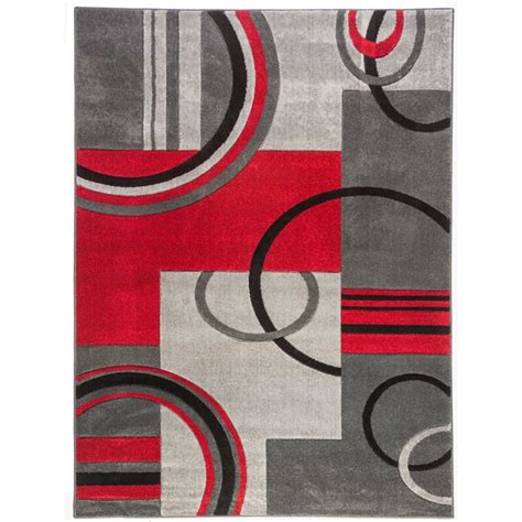 Contemporary rugs can transform any room. Well Woven Ruby Modern Galaxy Waves Grey/Red Area Rug ...