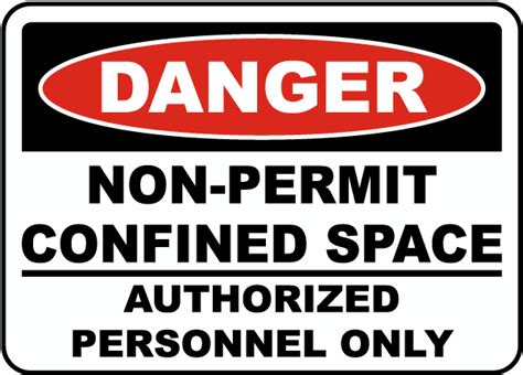 Non Permit Confined Space Sign E By Safetysign Com