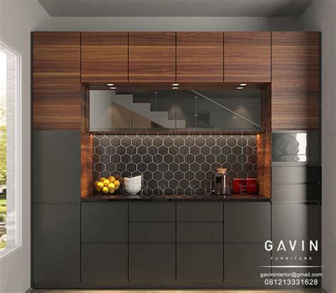 design  pantry dapur minimalis modern finishing hpl  gavin
