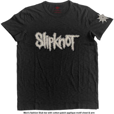 slipknot logo and star t shirt applique motifs earache records ltd