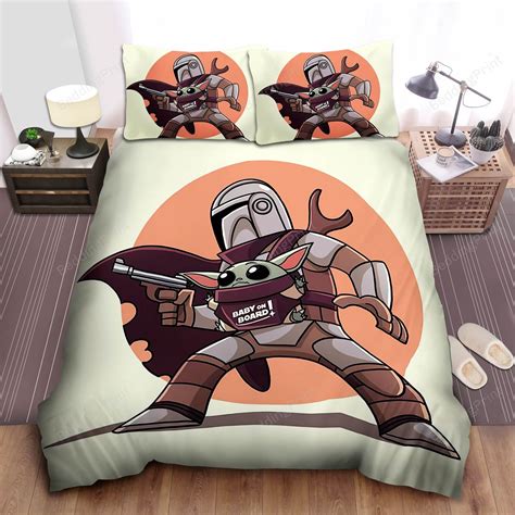 The Mandalorian In Chibi Style Art Bed Sheets Duvet Cover Bedding Sets
