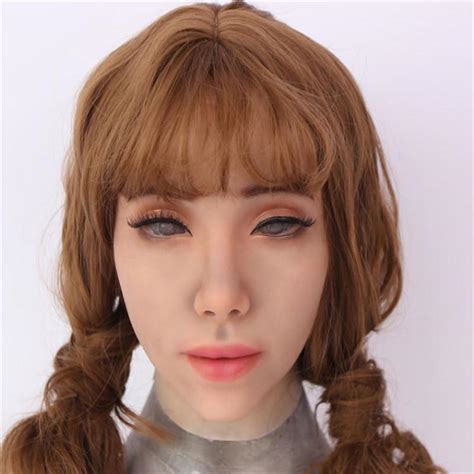Party Masks Cute 3d Soft Silicone Realistic Female Head Crossdresser Mask Handmade Makeup