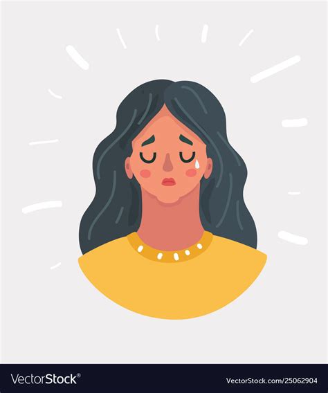 Girl In Desperate Crying Royalty Free Vector Image
