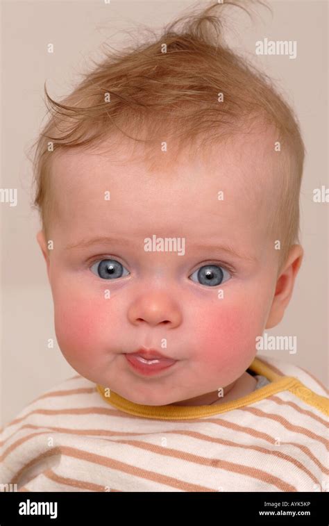 Cute Portrait Of A Rosy Cheeked Baby Boy Stock Photo Alamy