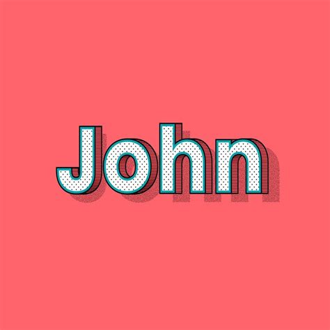 John Name Halftone Vector Word Typography Free Image By