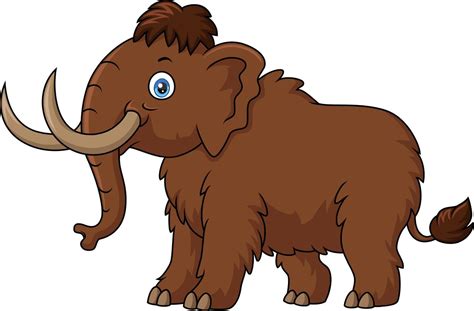 Cute Mammoth Cartoon On White Background 21458222 Vector Art At Vecteezy